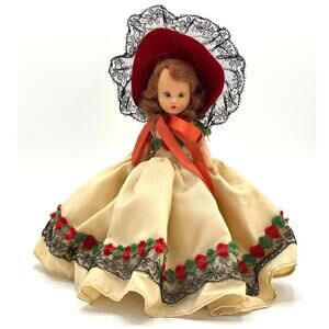 Vintage 1948-1960 Nancy Ann Storybook Doll, December #198 Plastic, Sleepy Eyes